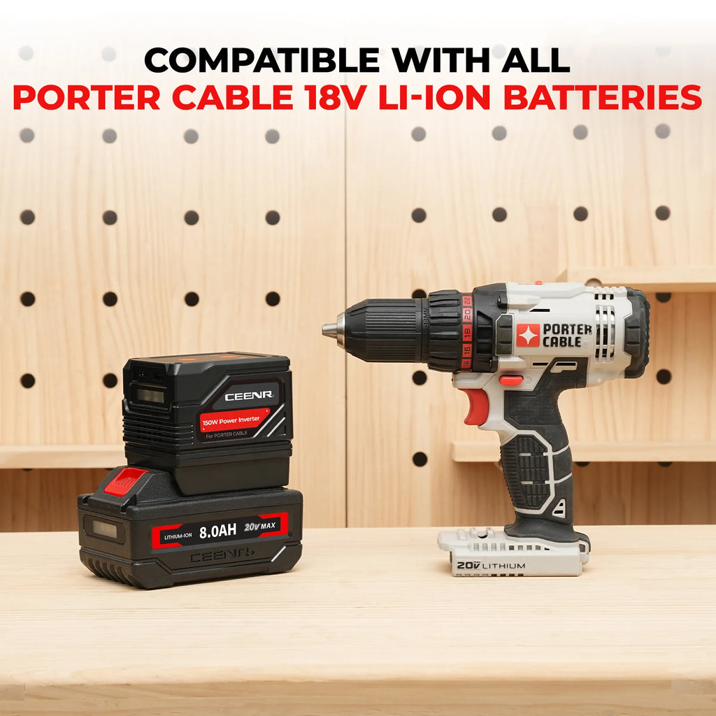 CEENR 150W tragbarer Wechselrichter für Porter Cable 20V Max Li-Ion Akkus