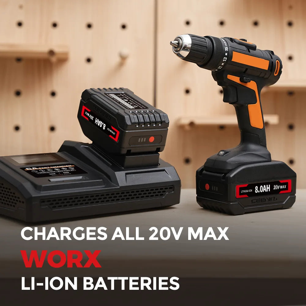 CEENR 6-Ampere-Schnellladegerät für Worx 20V Max Lithium-Ionen-Akkus WA3520