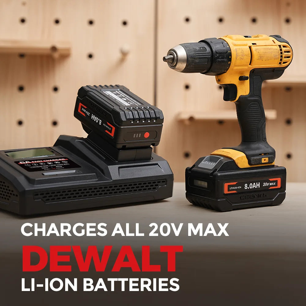 CEENR 6-Ampere-Schnellladegerät für DeWalt 20V Max Lithium-Ionen-Akkus