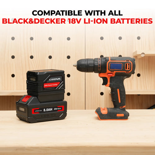CEENR 150W tragbarer Wechselrichter für BLACK+DECKER 20V Max Akkus