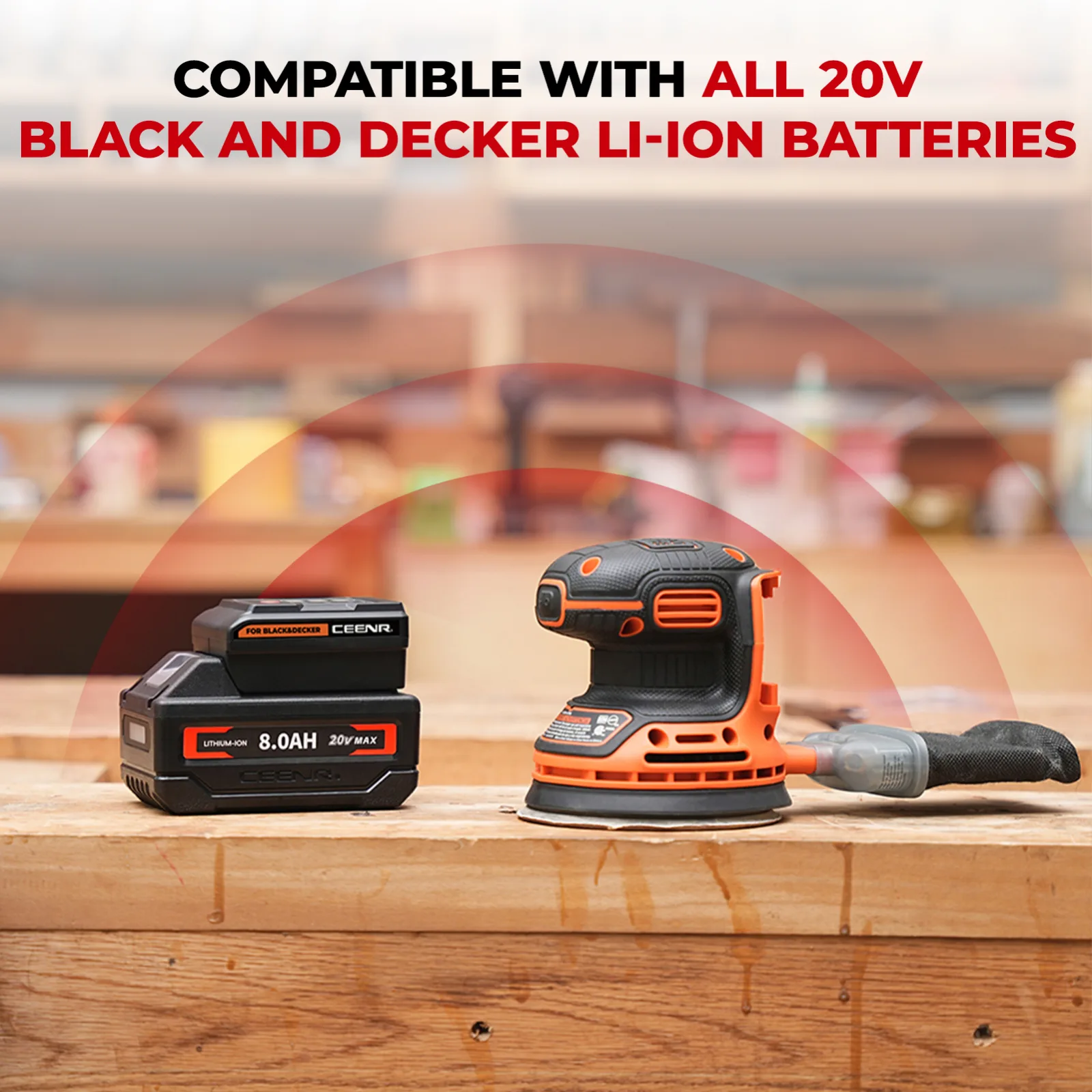 CEENR 45W USB-C-Powerbank-Adapter für BLACK+DECKER 20V Max Akkus