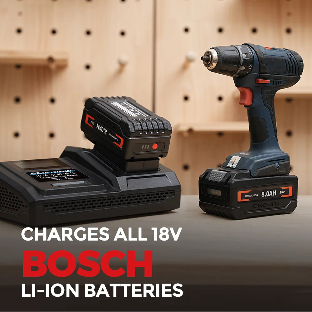 CEENR 6-Ampere-Schnellladegerät für Bosch 18V Lithium-Ionen-Akkus