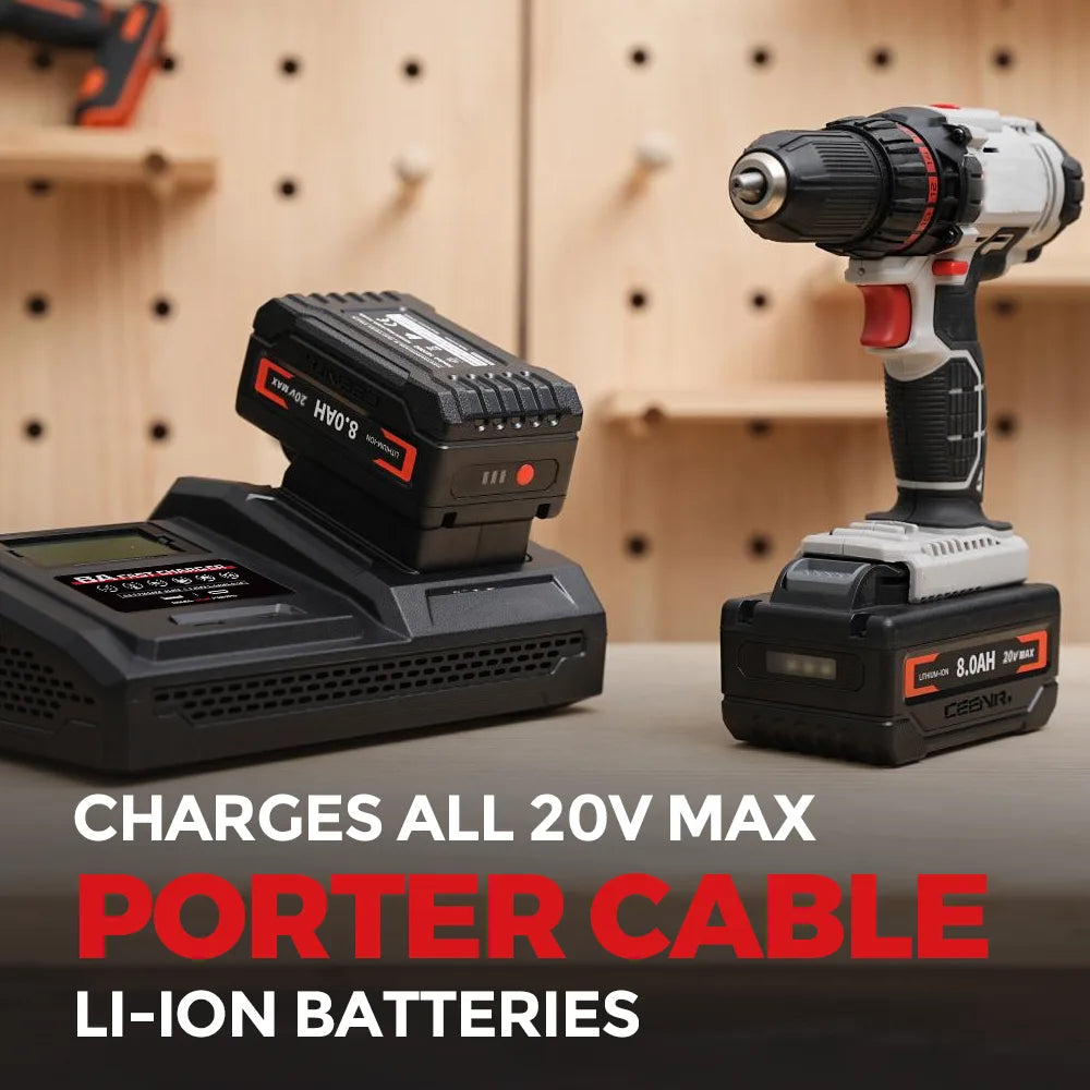 CEENR 6-Ampere-Schnellladegerät für Porter Cable 20V Max Lithium-Ionen-Akkus